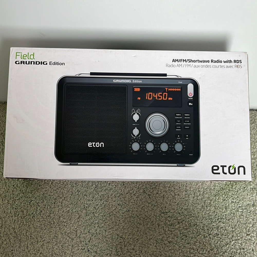 FIELD BT Grundig Edition AM/FM Shortwave Radio with RDS (eton). Brand New!